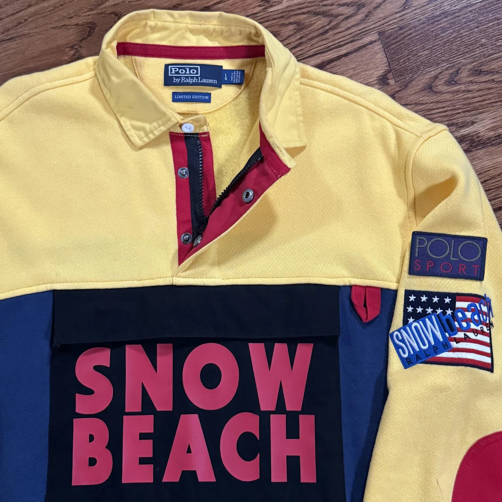 トップス POLO RALPH LAUREN  BEACH RUGBY Polo Ralph Lauren Snow Beach Rugby (Size L) — RootsBK